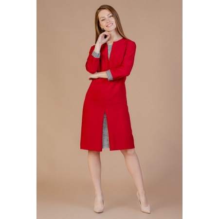 Платье женское "П392" вискоза (цвет красный)