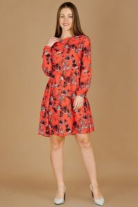 Платье женское "П377-1" вискоза (цвет красный)