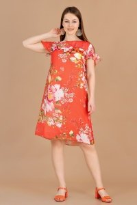 Платье женское "П411" трикотаж (цвет коралловый)