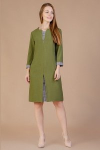 Платье женское "П392" вискоза (цвет зеленый)
