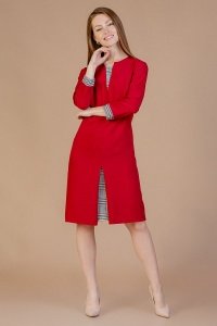 Платье женское "П392" вискоза (цвет красный)
