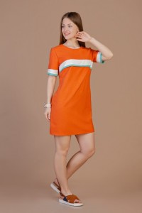 Платье женское "П380" хлопок, полиэстер (цвет оранжевый)
