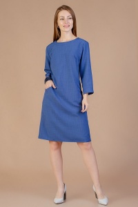 Платье женское "П330-1" вискоза с лайкрой (цвет синий)