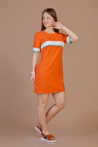 Платье женское "П380" хлопок, полиэстер (цвет оранжевый)