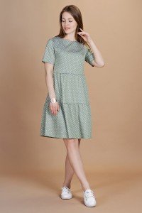 Платье женское "П377" хлопок, полиэстер (цвет оливковый)