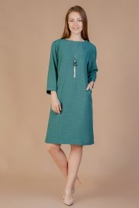 Платье женское "П330-1" вискоза с лайкрой (цвет бирюзовый)