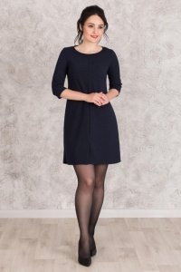 Платье женское "0183-09" креп (цвет темно-синий)