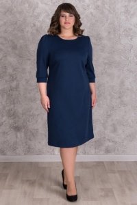 Платье женское "0119-54" милано однотонное (цвет индиго)