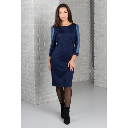Платье женское "0260" милано (цвет темно-синий)