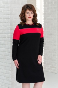 Платье женское "0199" футер (цвет черный)