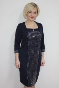 Платье женское "П1141" полиэстер (цвет черный)