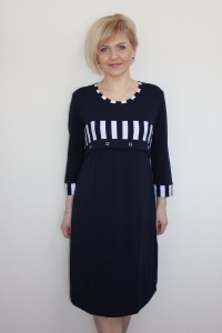 Платье женское "П807" трикотаж (цвет темно-синий)