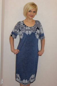 Платье женское "П687" полиэстер (цвет синий)