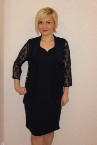 Платье женское "П461" полиэстер  (цвет черный)
