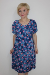 Платье женское "П1168" трикотаж (цвет синий)
