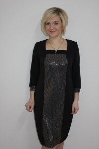 Платье женское "П1141.1" полиэстер (цвет черный)