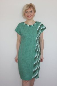 Платье женское "П1157" кулирка (цвет зеленый)
