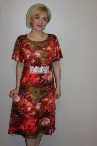Платье женское "П2010.2" вискоза (цвет красный)