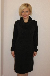 Платье женское "П1129.2" ангора рип (цвет черный)