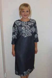 Платье женское "П2111.1" полиэстер (цвет темно-синий)