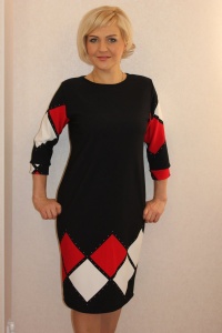 Платье женское "П1132" полиэстер (цвет черный)