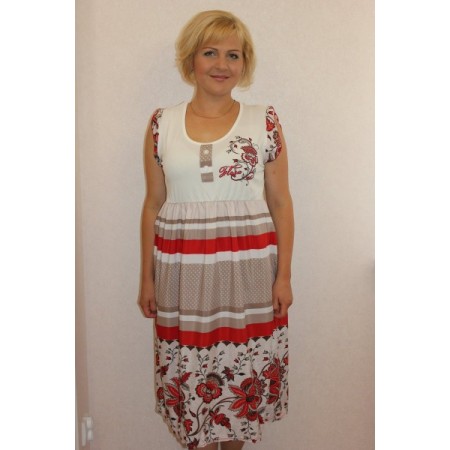 Платье женское "П1060" мерина вискоза (принт, цвет белый)