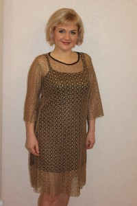 Платье женское "П1095.2" вискоза, лайкра (цвет коричневый)