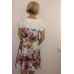 Платье женское "П1118" вискоза (цветы, цвет молочный)