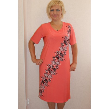 Платье женское "П2100" полиэстер (цвет оранжевый)