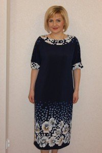 Платье женское "П2109.2" полиэстер (принт, цвет черный)