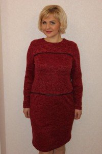 Платье женское "П2124.1" сандра, ангора (цвет красный)