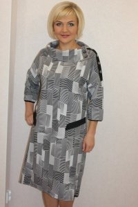 Платье женское "П1069.1" полиэстер (цвет серый)