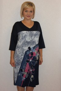 Платье женское "П1065.1" масло (принт, цвет черный)