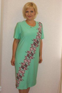 Платье женское "П2100.1" полиэстер (цвет зеленый)