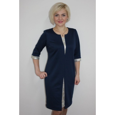 Платье женское "П449.1" полиэстер (цвет синий)