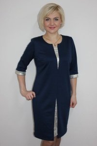 Платье женское "П449.1" полиэстер (цвет синий)