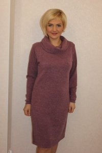 Платье женское "П1129.1" ангора рип (цвет брусничный)