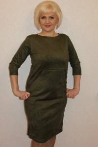 Платье женское "П2071" спандекс (цвет оливковый)