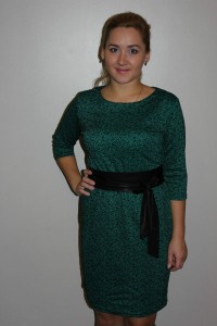 Платье женское "П645.13" полиэстер (цвет изумрудный)
