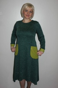 Платье женское "П2076" полиэстер (цвет изумрудный)
