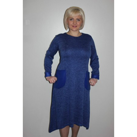 Платье женское "П2076.1" полиэстер (цвет синий)