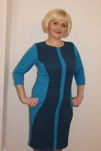 Платье женское "П828" полиэстер (цвет бирюзовый)
