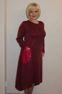 Платье женское "П2076.2" полиэстер (цвет бордовый)