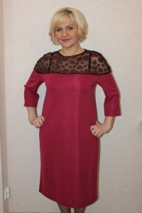 Платье женское "П2078.2" полиэстер (цвет малиновый)