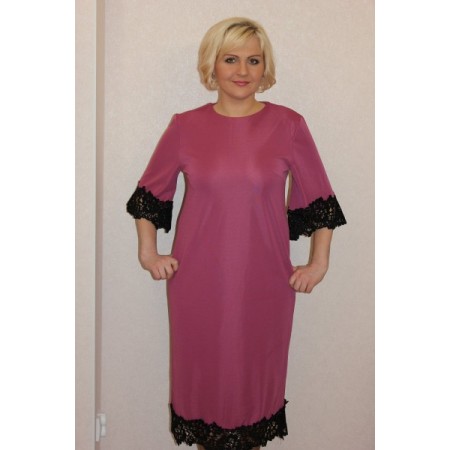 Платье женское "П2082.2" полиэстер (цвет розовый)