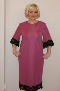 Платье женское "П2082.2" полиэстер (цвет розовый)