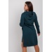 Платье-толстовка женское "ПТФ-252" футер двухнитка (цвет изумрудно-зеленый)