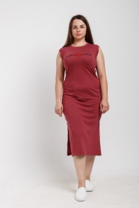 Платье женское "ПТК-404" кулирка (цвет красный)