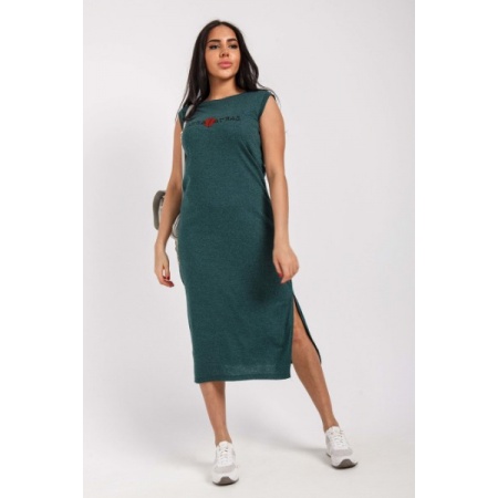 Платье женское "ПТК-404" кулирка (цвет пихтовый зеленый)