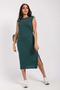 Платье женское "ПТК-404" кулирка (цвет пихтовый зеленый)